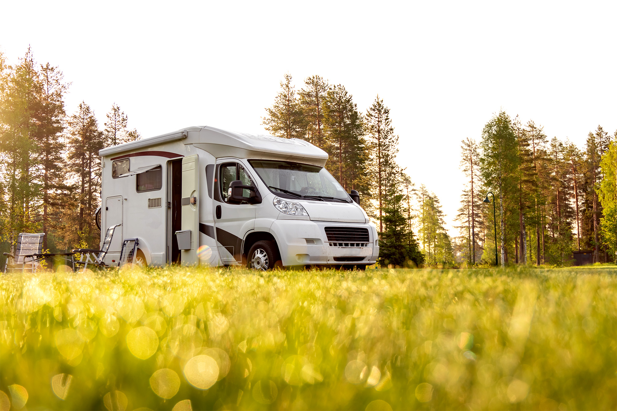 Campervan in the forest